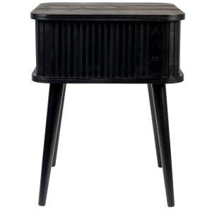 Černý jasanový odkládací stolek ZUIVER BARBIER 45 x 45 cm  - Výška59 cm- Šířka 45 cm
