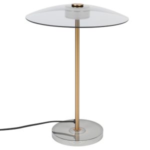 Bronzová kovová stolní lampa ZUIVER FLOAT 42 cm  - Průměr30 cm- Výška 42 cm