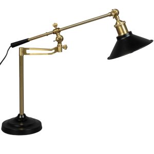 Černo zlatá kovová stolní lampa DUTCHBONE PENELOPE  - Výška50 cm- Šířka 18 cm