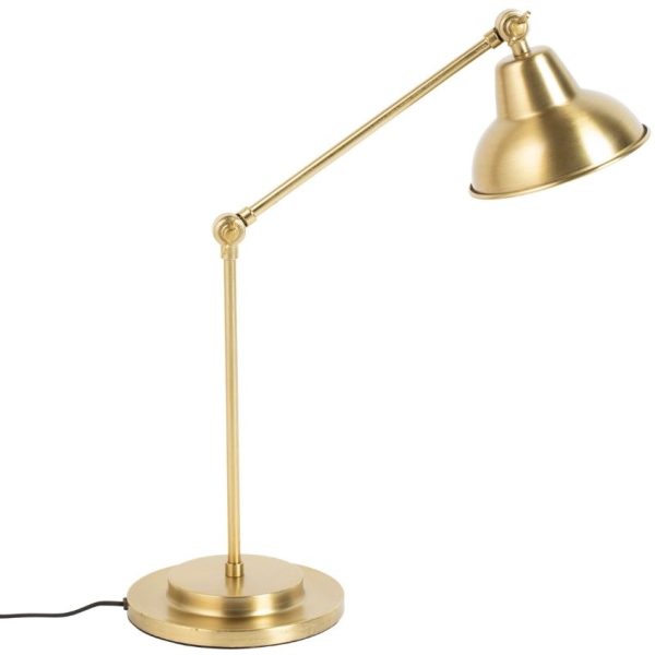 White Label Zlatá kovová stolní lampa WLL Xavi  - Výška70 cm- Šířka 21 cm
