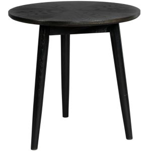 White Label Černý dubový odkládací stolek WLL FABIO 50 cm  - Výška50 cm- Průměr 50 cm