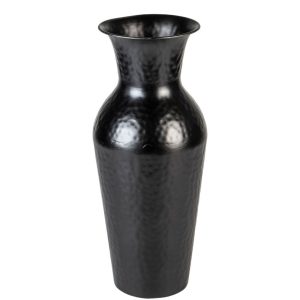 White Label Černá váza WLL DUNJA 40 cm  - Průměr16 cm- Výška 40 cm