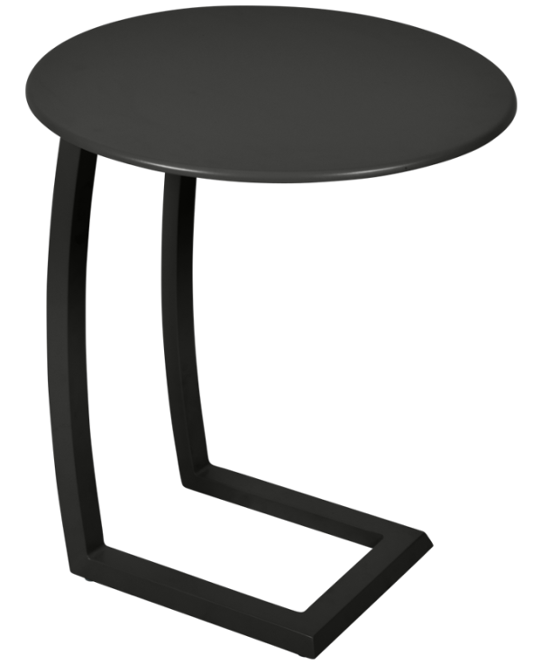 Černý kovový odkládací stolek Fermob Alizé Ø 48 cm  - Průměr48 cm- Výška 55
