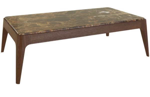 Tmavě hnědý mramorový konferenční stolek Miotto Marano 140 x 75 cm  - Šířka140 cm- Hloubka 75 cm