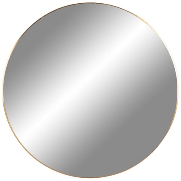 Nordic Living Zlaté kulaté závěsné zrcadlo Vincent 100 cm  - Průměr100 cm- Hloubka 0