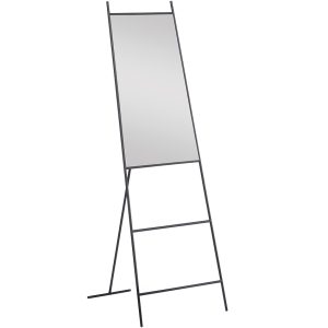 Černé kovové stojací zrcadlo Kave Home Norland 55 x 166 cm  - Výška166 cm- Šířka 55 cm