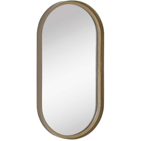 Zlaté kovové závěsné zrcadlo Kave Home Tiare 31 x 61