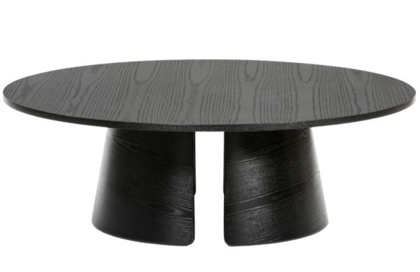 Černý jasanový kulatý konferenční stolek Teulat Cep 110 cm  - Výška36.5 cm- Průměr 110 cm