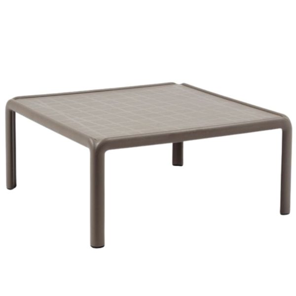 Nardi Šedo hnědý plastový zahradní konferenční stolek Komodo Tavolino 70 x 70 cm  - Výška32
