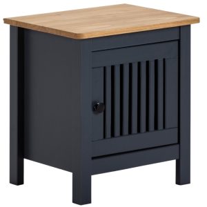 Antracitově šedý borovicový noční stolek Marckeric Bruna 46 x 35 cm  - Šířka46 cm- Hloubka 35 cm