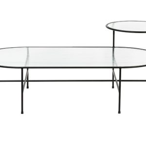 Černý kovový konferenční stolek Teulat Nix 120 x 60 cm  - Výška30/48 cm- Šířka 120 cm