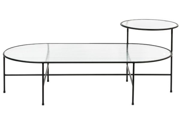 Černý kovový konferenční stolek Teulat Nix 120 x 60 cm  - Výška30/48 cm- Šířka 120 cm