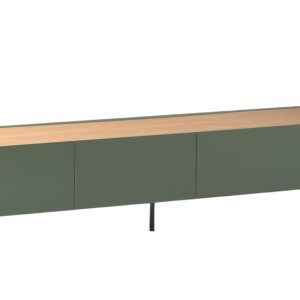 Světle zelený dubový TV stolek Teulat Arista 180 x 40 cm  - Šířka180 cm- Hloubka 40 cm