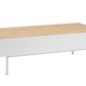 Bílý dubový konferenční stolek Teulat Arista 110 x 60 cm  - Šířka110 cm- Hloubka 60 cm