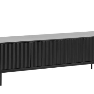 Černý lakovaný TV stolek Teulat Sierra 180 x 40 cm  - Šířka180 cm- Hloubka 40 cm