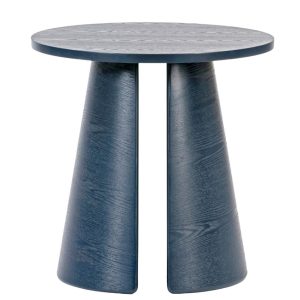 Modrý jasanový kulatý odkládací stolek Teulat Cep 50 cm  - Výška50
