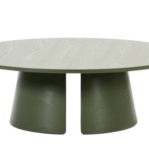 Zelený jasanový kulatý konferenční stolek Teulat Cep 110 cm  - Výška36.5 cm- Průměr 110 cm