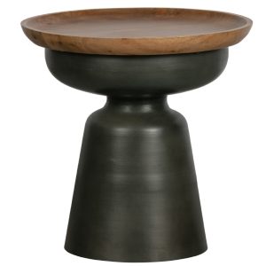 Hoorns Dřevěný odkládací stolek Dea 48 cm  - Výška47 cm- Průměr 48 cm