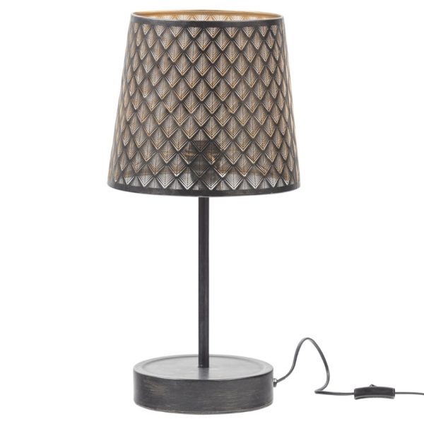 Hoorns Černá kovová stolní lampa Katlyn 56 cm  - Výška56 cm- Průměr 28 cm