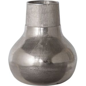 Hoorns Stříbrná kovová váza Kymani L  - Průměr30 cm- Výška 36 cm