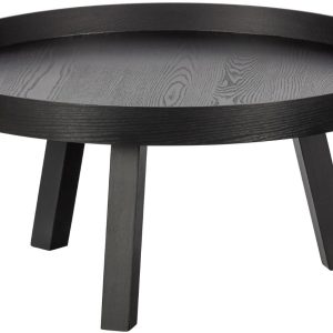 Hoorns Černý borovicový konferenční stolek Bea 76 cm  - Výška35 cm- Průměr 76 cm