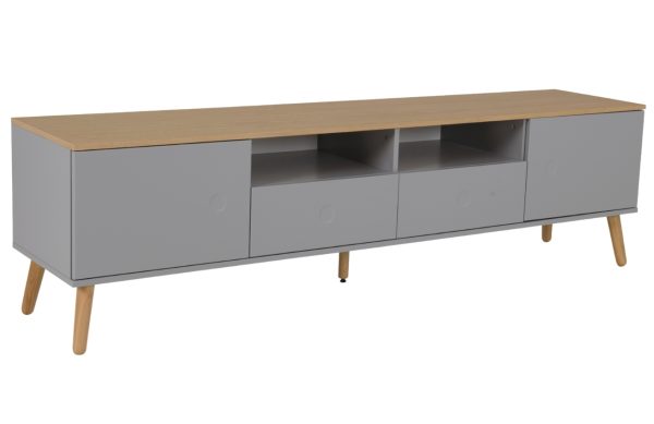 Matně šedý lakovaný TV stolek Tenzo Dot 192 x 43 cm  - Výška60 cm- Šířka 192 cm
