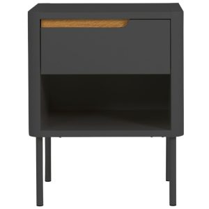 Matně antracitově šedý lakovaný noční stolek Tenzo Switch 45 x 39 cm  - Výška57 cm- Šířka 45 cm
