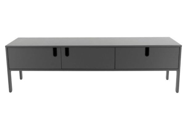 Matně šedý lakovaný TV stolek Tenzo Uno 171 x 46 cm  - Výška50 cm- Šířka 171 cm