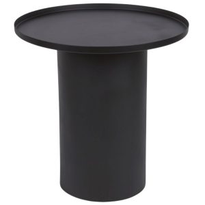 Černý kovový odkládací stolek Kave Home Fleksa Ø 45 cm  - Výška46 cm- Průměr 45 cm