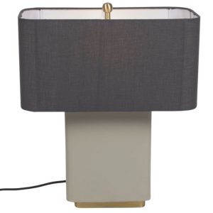 Tmavě šedá látková stolní lampa Kave Home Clelia  - Výška45 cm- Šířka 40 cm