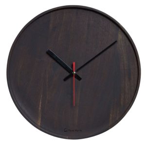 Černé akátové nástěnné hodiny Kave Home Zakie 30 cm  - Hloubka3