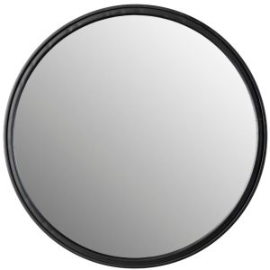 White Label Černé kulaté závěsné zrcadlo WLL Matz 60 cm  - Průměr60 cm- Tloušťka 2