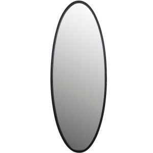 White Label Černé oválné závěsné zrcadlo WLL Matz L  - Výška160 cm- Šířka 60 cm