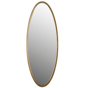 White Label Mosazné oválné závěsné zrcadlo WLL Matz L  - Výška160 cm- Šířka 60 cm