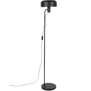 White Label Černá kovová stojací lampa WLL LANDON 135 cm  - Výška135 cm- Šířka 24 cm