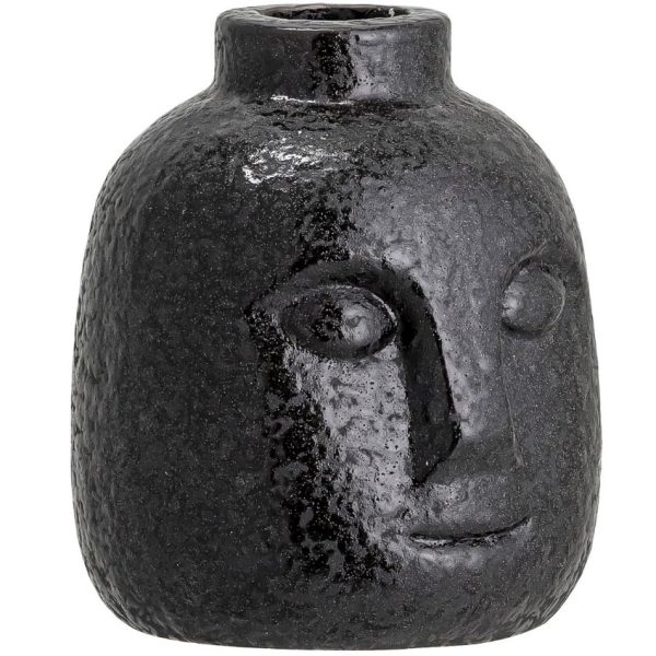 Černý keramický svícen Bloomingville Eliot  - Výška9 cm- Šířka 8