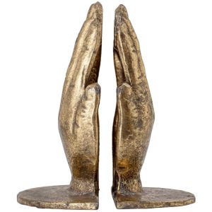 Set dvou bronzových zarážek na knihy Bloomingville Anders 18 cm  - Výška18 cm- Šířka 15 cm