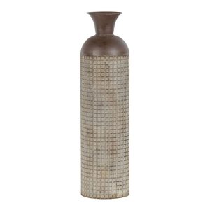 Hoorns Hnědá kovová váza Kelcey 19 cm  - Výška70 cm- Průměr 19 cm