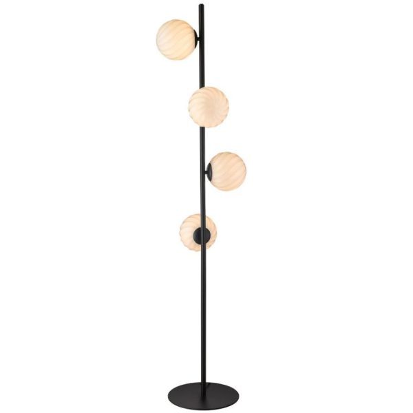 Černá skleněná stojací lampa Halo Design Twist 150 cm  - Výška150 cm- Průměr 30 cm