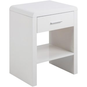 Scandi Bílý noční stolek Daisy  - Šířka45 cm- Výška 59 cm