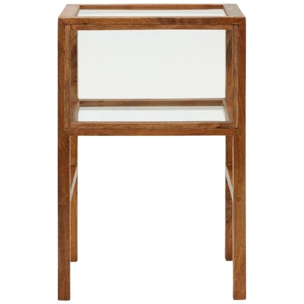 House Doctor Hnědý mangový odkládací stolek Montre 28 x 38 cm  - Šířka28 cm- Hloubka 38 cm