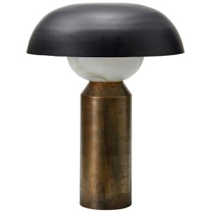 House Doctor Černo zlatá kovová stolní lampa Big Fellow  - Výška55 cm- Průměr 41 cm