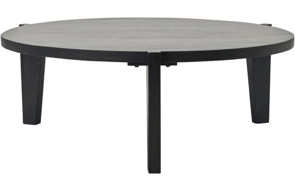 House Doctor Černý mangový kulatý konferenční stolek Bali 110 cm  - Výška40 cm- Průměr 110 cm