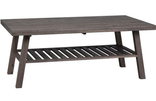 Tmavě hnědý dubový konferenční stolek ROWICO BROOKLYN 130 x 75 cm  - Výška52 cm- Šířka 130 cm