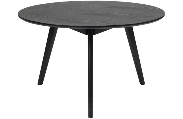 Černý jasanový konferenční stolek ROWICO YUMI 90 cm  - Výška53 cm- Průměr 90 cm