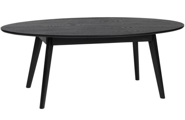 Černý jasanový konferenční stolek ROWICO YUMI 130 x 65 cm  - Výška48 cm- Šířka 130 cm
