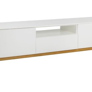 Matně bílý lakovaný TV stolek Tenzo Patch 179 x 47 cm  - Výška56 cm- Šířka 179 cm