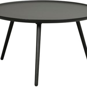 Černý lakovaný konferenční stolek ROWICO DAISY 80 cm  - Výška45 cm- Průměr 80 cm
