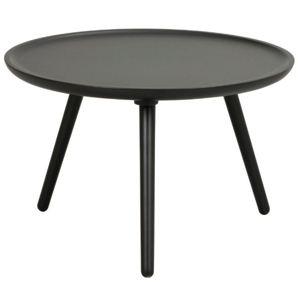 Černý lakovaný konferenční stolek ROWICO DAISY 55 cm  - Výška35 cm- Průměr 55 cm