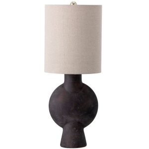 Hnědá terakotová stolní lampa se lněným stínidlem Bloomingville Sergio  - Výška54